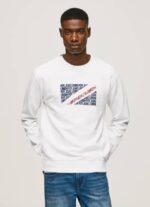 muškarci bijela skakač s logotipom zastave Pepe Jeans JZ8H899