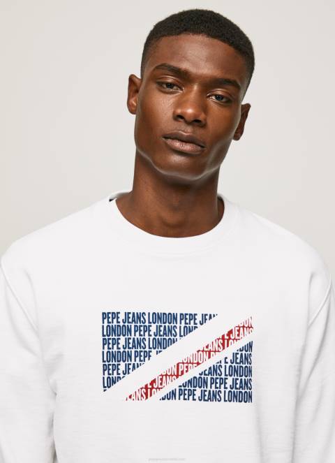 muškarci bijela skakač s logotipom zastave Pepe Jeans JZ8H899 - Slika 3