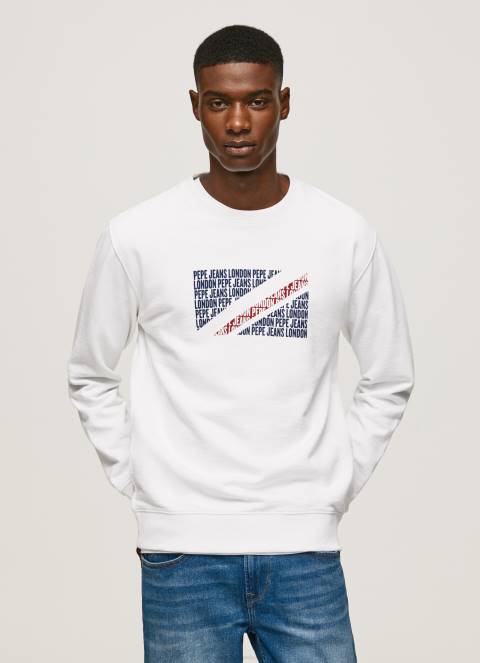 muškarci bijela skakač s logotipom zastave Pepe Jeans JZ8H899 - Slika 1