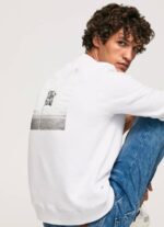 muškarci bijela skakač za ispis fotografija Pepe Jeans JZ8H867