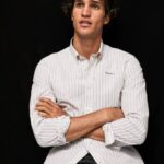 muškarci bijela uska pamučna košulja od popelina Pepe Jeans JZ8H1022
