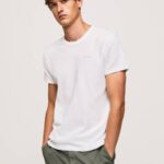 muškarci bijela vafel pletena pamučna majica Pepe Jeans JZ8H960
