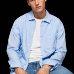 muškarci bjelilo plavo lambert fil a fil košulja ravnog kroja Pepe Jeans JZ8H1030