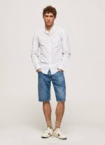 muškarci bjelilo plavo larry uska košulja od poplina Pepe Jeans JZ8H1028 - Slika 2
