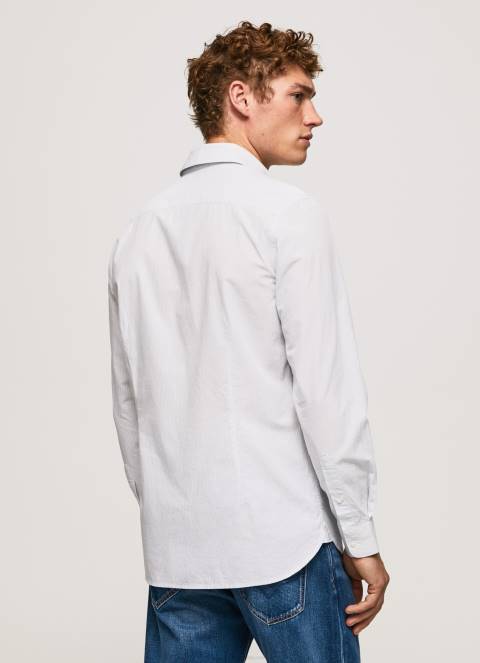 muškarci bjelilo plavo Lawrence uska košulja od poplina Pepe Jeans JZ8H1050 - Slika 4
