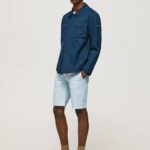 muškarci bjelilo plavo pamučne chino kratke hlače Pepe Jeans JZ8H1115