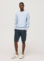 muškarci bjelilo plavo pamučni džemper s otisnutim logotipom Pepe Jeans JZ8H876 - Slika 2