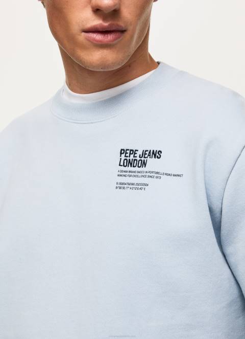 muškarci bjelilo plavo pamučni džemper sa zaobljenim ovratnikom Pepe Jeans JZ8H869 - Slika 3