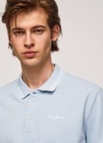 muškarci bjelilo plavo pike polo majica s izvezenim logotipom Pepe Jeans JZ8H1080 - Slika 3