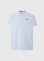 muškarci bjelilo plavo pike polo majica s izvezenim logotipom Pepe Jeans JZ8H1080 - Slika 5