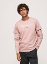 muškarci bjelilo ružičasto pamučna majica s otisnutim logotipom Pepe Jeans JZ8H917 - Slika 2