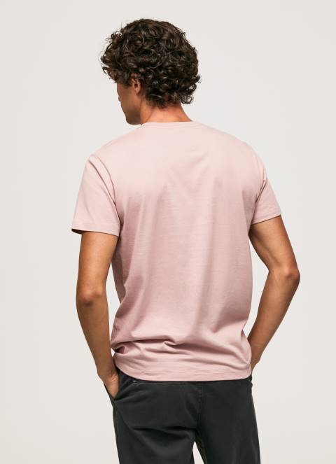 muškarci bjelilo ružičasto pamučna majica s otisnutim logotipom Pepe Jeans JZ8H917 - Slika 4