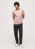 muškarci bjelilo ružičasto pamučna majica s otisnutim logotipom Pepe Jeans JZ8H917 - Slika 5