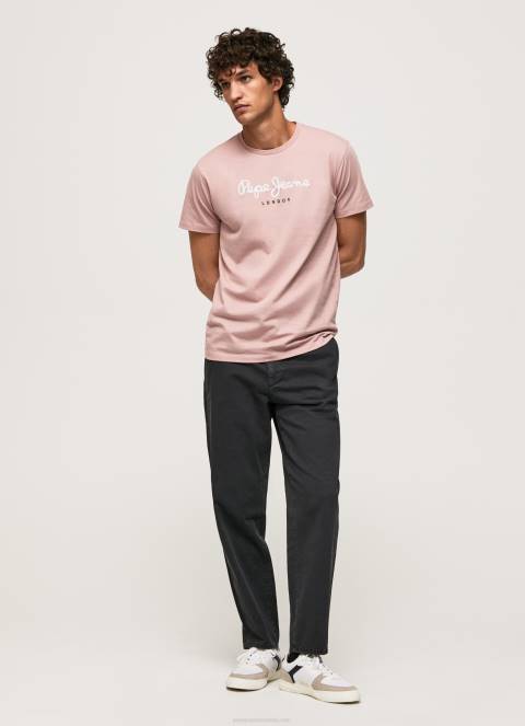 muškarci bjelilo ružičasto pamučna majica s otisnutim logotipom Pepe Jeans JZ8H917 - Slika 5