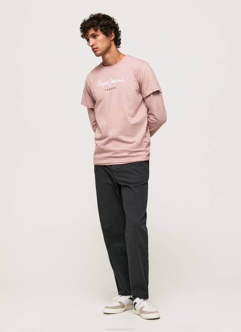 muškarci bjelilo ružičasto pamučna majica s otisnutim logotipom Pepe Jeans JZ8H917 - Slika 1