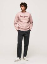 muškarci bjelilo ružičasto pamučni džemper s izvezenim logotipom Pepe Jeans JZ8H882 - Slika 2