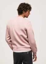 muškarci bjelilo ružičasto pamučni džemper s izvezenim logotipom Pepe Jeans JZ8H882 - Slika 4