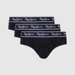 muškarci crno 3 paketa elastičnih pamučnih gaćica Pepe Jeans JZ8H1158