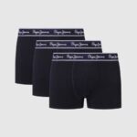 muškarci crno 3 pakiranja rastezljivih pamučnih bokserica Pepe Jeans JZ8H1161