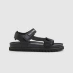 muškarci crno anatomske sandale od pluta Pepe Jeans JZ8H1279