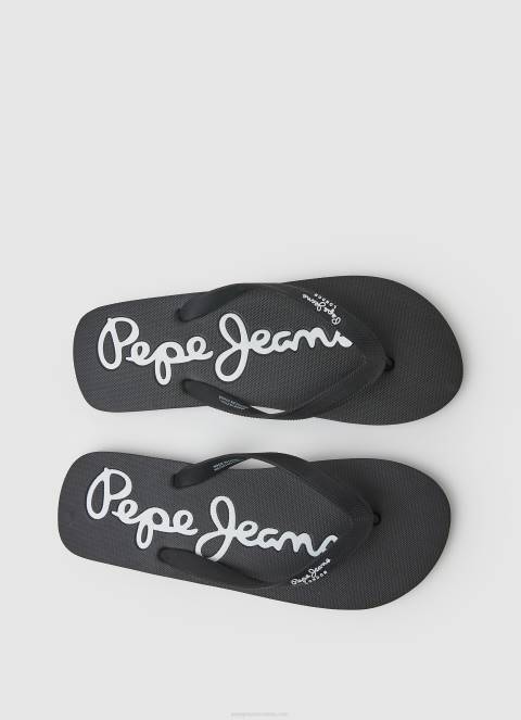 muškarci crno bay beach osnovne japanke za plažu Pepe Jeans JZ8H1265 - Slika 2