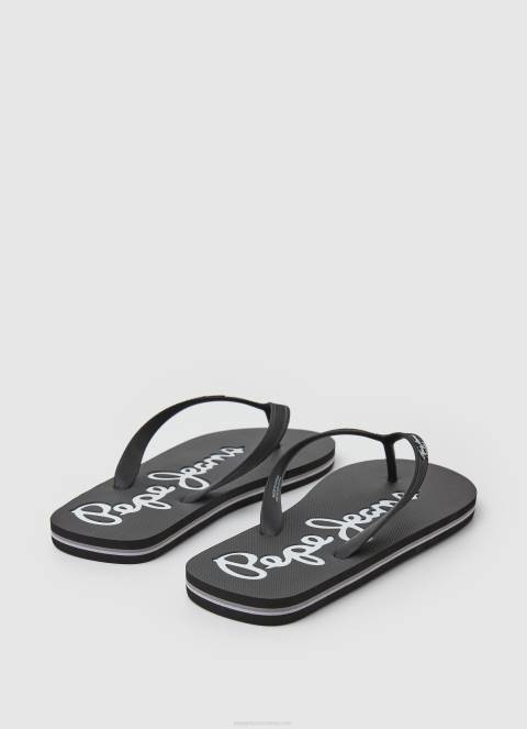muškarci crno bay beach osnovne japanke za plažu Pepe Jeans JZ8H1265 - Slika 4