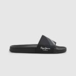 muškarci crno japanke za plažu s kliznom teksturom Pepe Jeans JZ8H1263