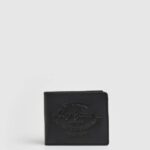 muškarci crno kožni novčanik s graviranim logom Pepe Jeans JZ8H1298
