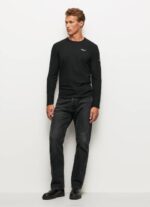 muškarci crno pamučna majica dugih rukava Pepe Jeans JZ8H1008 - Slika 2