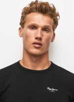 muškarci crno pamučna majica dugih rukava Pepe Jeans JZ8H1008