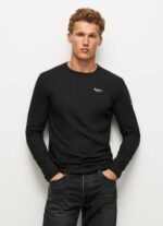 muškarci crno pamučna majica dugih rukava Pepe Jeans JZ8H1008 - Slika 3