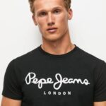 muškarci crno pamučna majica kratkih rukava Pepe Jeans JZ8H1003