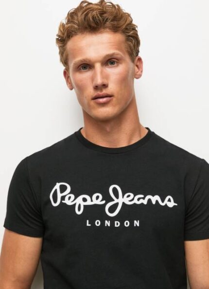 muškarci crno pamučna majica kratkih rukava Pepe Jeans JZ8H1003
