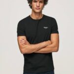 muškarci crno pamučna majica s otisnutim logotipom Pepe Jeans JZ8H1012