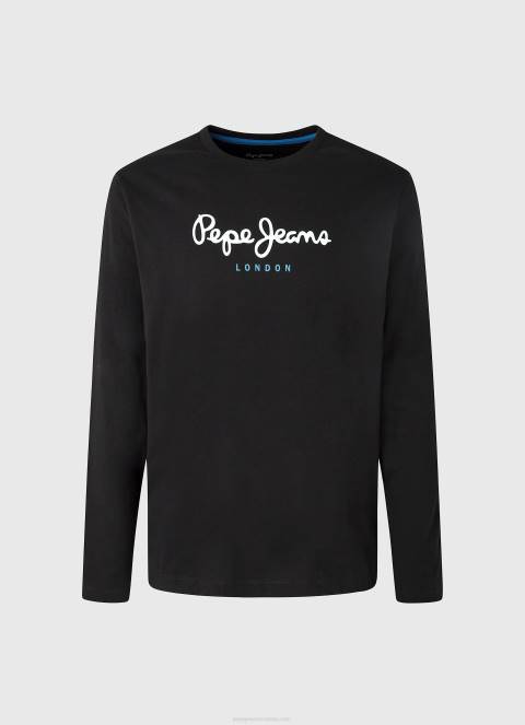 muškarci crno pamučna majica s otisnutim logotipom Pepe Jeans JZ8H1019 - Slika 4