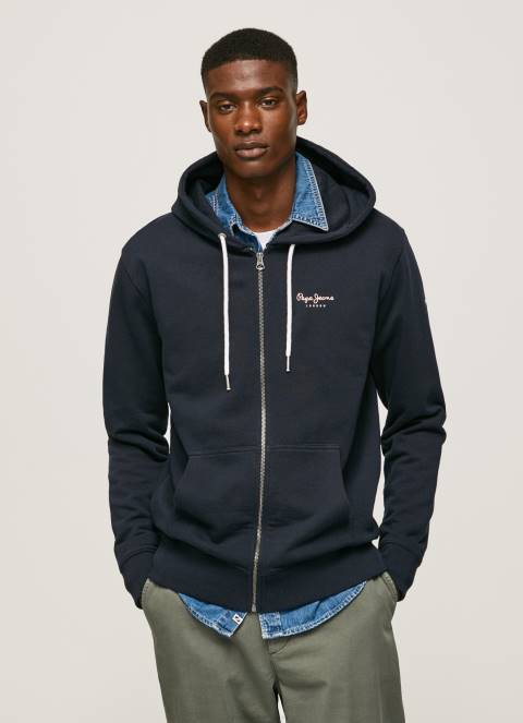 muškarci dulwich džemper s patentnim zatvaračem s printom logotipa Pepe Jeans JZ8H905 - Slika 1