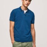 muškarci indigo iznošena pamučna polo majica Pepe Jeans JZ8H1079
