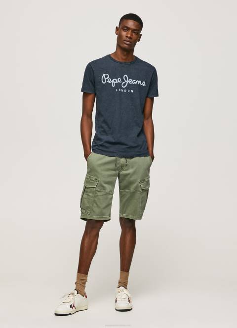 muškarci indigo majica s otisnutim logotipom essentialenim n Pepe Jeans JZ8H1015 - Slika 2