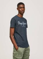 muškarci indigo majica s otisnutim logotipom essentialenim n Pepe Jeans JZ8H1015 - Slika 3