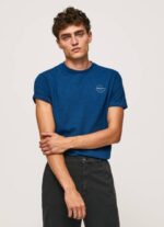 muškarci indigo pamučna majica s otisnutim logotipom Pepe Jeans JZ8H968 - Slika 3