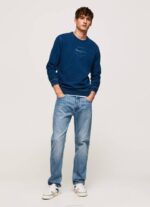 muškarci indigo pamučni džemper sa zaobljenim ovratnikom Pepe Jeans JZ8H868 - Slika 2