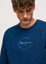 muškarci indigo pamučni džemper sa zaobljenim ovratnikom Pepe Jeans JZ8H868 - Slika 3