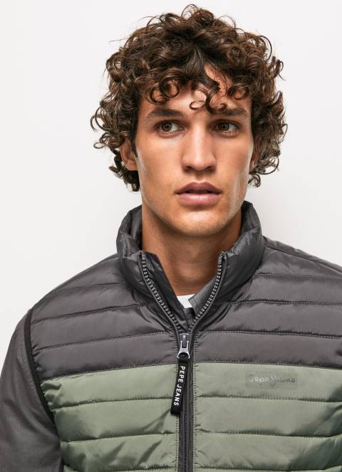 muškarci isprano crno color block podstavljeni prsluk Pepe Jeans JZ8H840 - Slika 3
