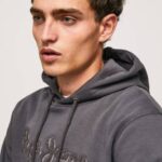 muškarci isprano crno pamučna majica s kapuljačom Pepe Jeans JZ8H875
