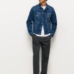 muškarci isprano crno široke chino hlače Pepe Jeans JZ8H1103