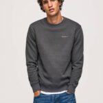 muškarci isprano crno skakač za ispis fotografija Pepe Jeans JZ8H885