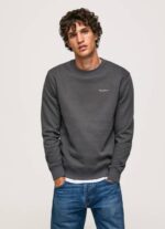 muškarci isprano crno skakač za ispis fotografija Pepe Jeans JZ8H885