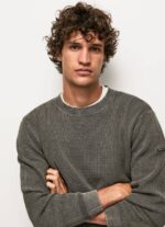 muškarci isprano crno vafel pleteni pamučni žersej Pepe Jeans JZ8H854 - Slika 3