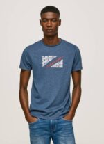 muškarci jarman majica s printom mramornog logotipa Pepe Jeans JZ8H986
