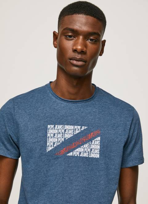 muškarci jarman majica s printom mramornog logotipa Pepe Jeans JZ8H986 - Slika 3